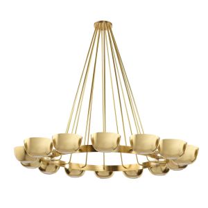 Callisto 14-Light Chandelier with Brass Bowls