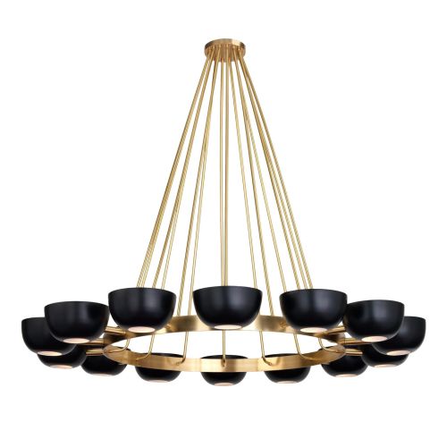 Callisto 14-Light Chandelier with Black Bowls