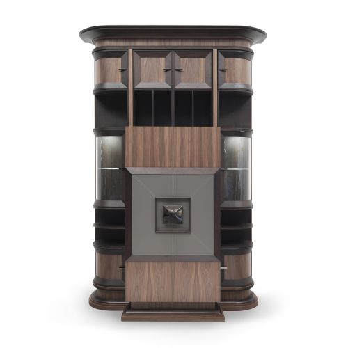 New Quadro Modular Bookcase with Bar Cabinet