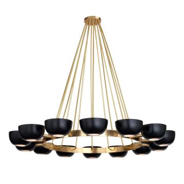 Badari Callisto 14-Light Chandelier with Black Bowls