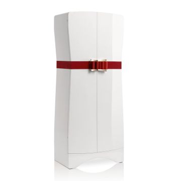 Agresti Shiny White Armoire Fiocco