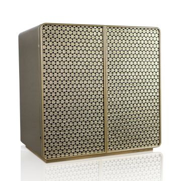 Agresti Armoured Armoire Braided Leather Piccolo Intreccio Gold