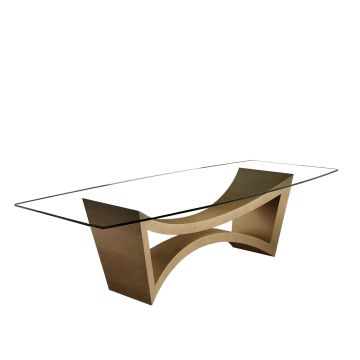 Annibale Colombo Rectangular Table with Crystal Top