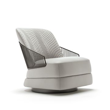 Giorgio Collection Moonlight Occasional swivel Chair with back in stainless steel