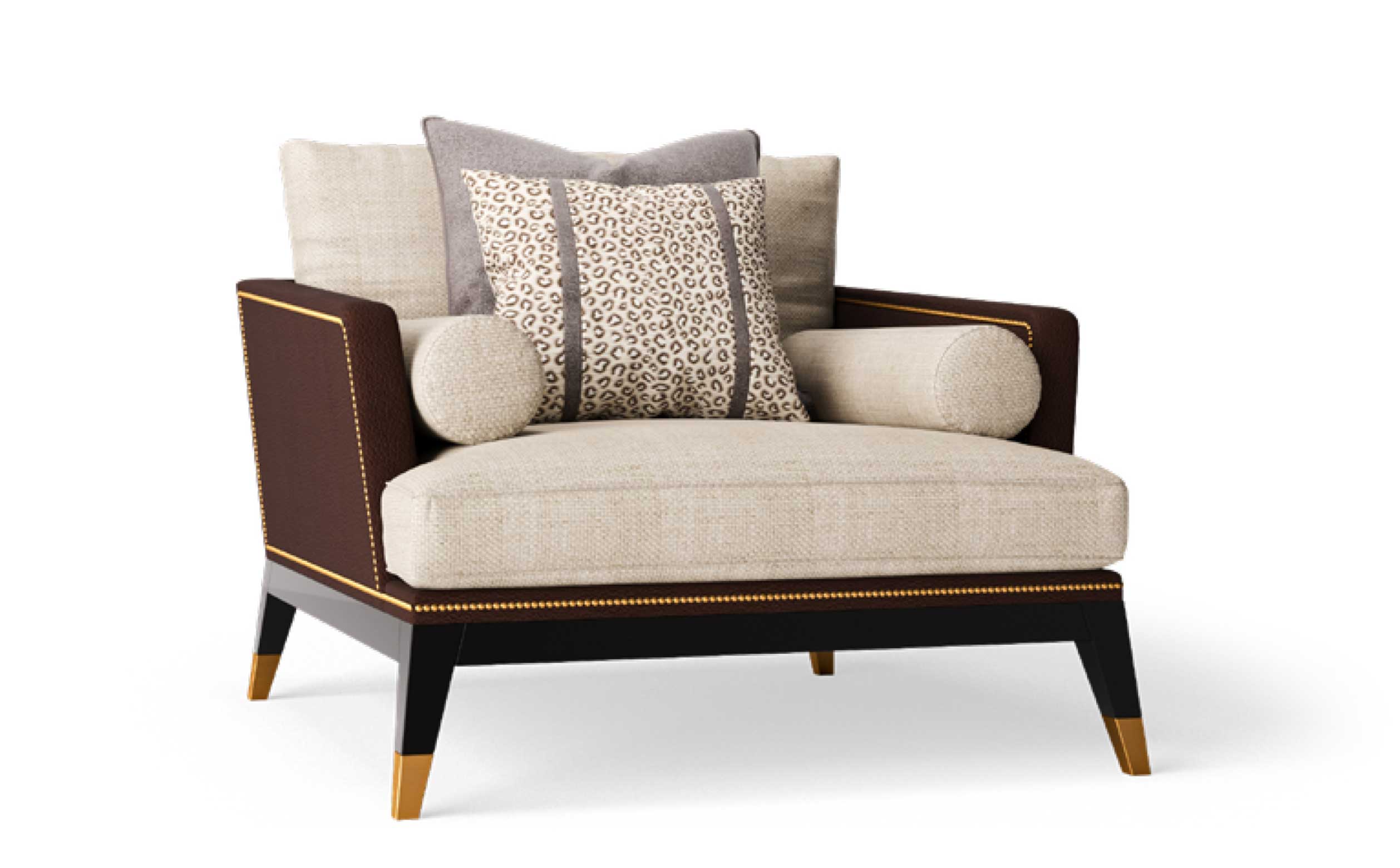 Designer armchair by Medea – Sophisticated lounge seating with elegant finish and decorative cushions