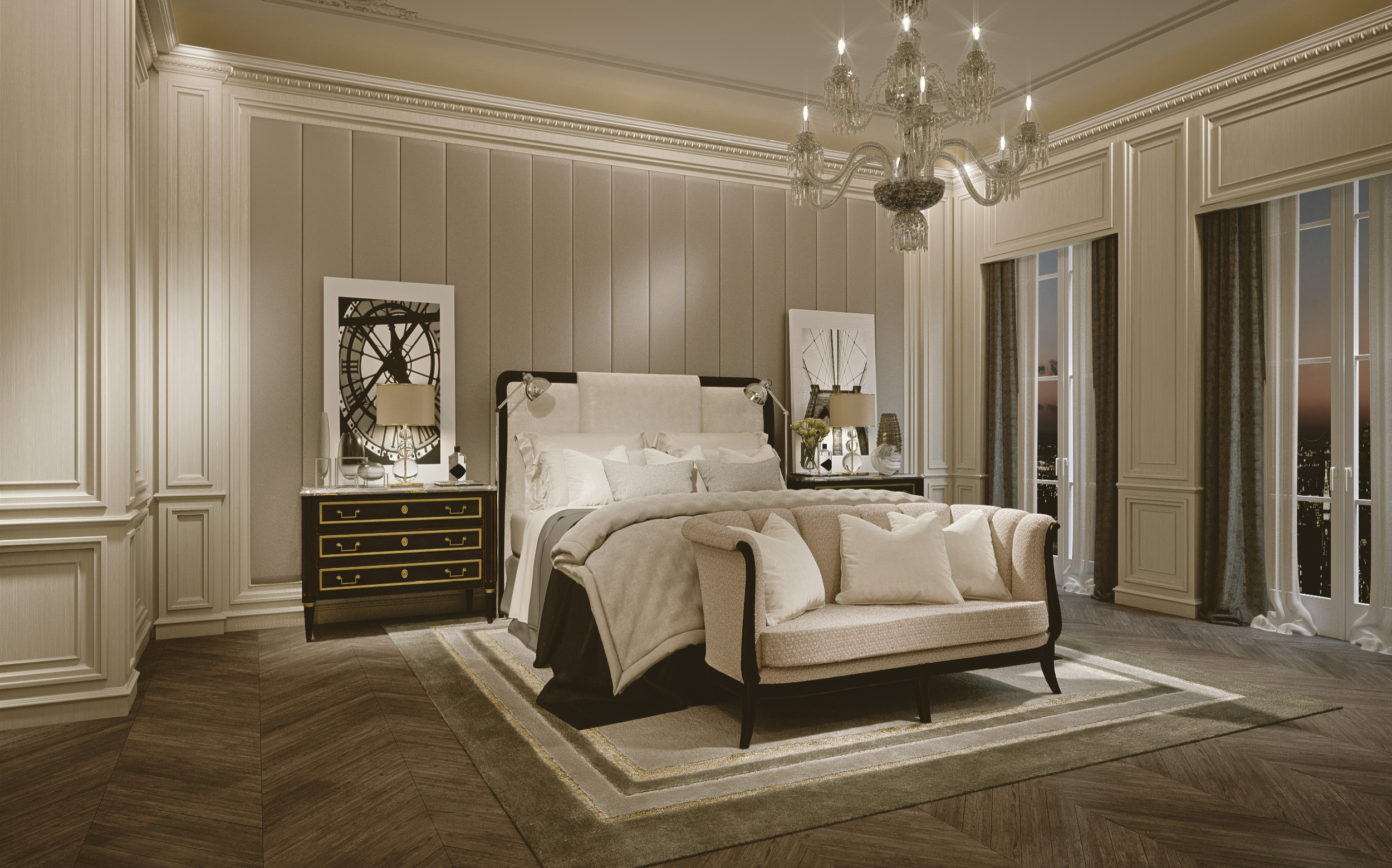 Luxurious bedroom interior by Medea – Refined sleeping area with elegant furnishings and soft tones